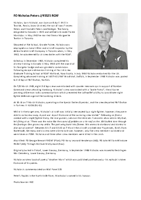 A preview of a PDF biography for Peters, Nicholas